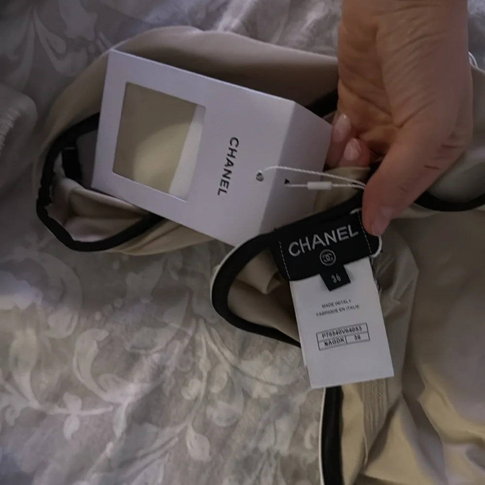 CHANEL Beige and Black Swimsuit - Picture 7 of 7